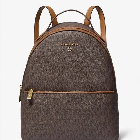 Michael Kors Valerie Backpack Medium Logo Brown Acorn #30F2G9VB2B New Sealed main image 6